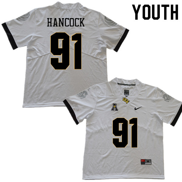 Youth #91 Noah Hancock UCF Knights College Football Jerseys Sale-White - Click Image to Close